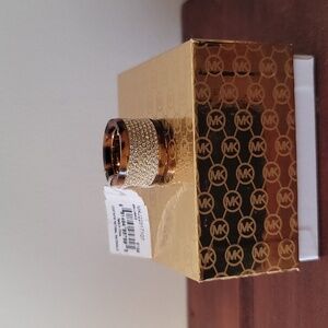 NWT Michael Kors rhinestone  and tortoise barrel ring